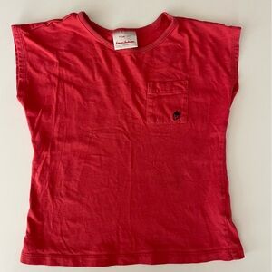 Hanna Andersson Bright Red Kids Tee with Pocket
